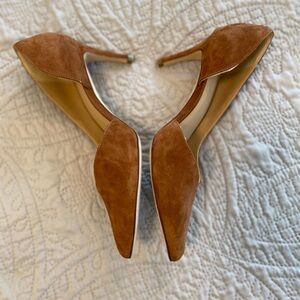NWOB d’Orsay Pointed Toe Suede Cognac Tan Pump Banana Republic size 10